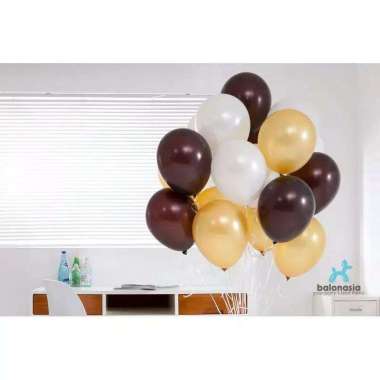 Balon HITAM GOLD PUTIH Party