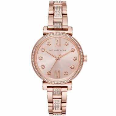 Michael Kors Sofie MK3882 Crystal Rose Gold Tone Stainless Steel Original Jam Tangan Wanita