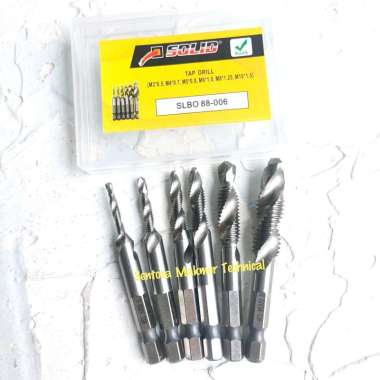 SOLID 6 PCS SET Mata Bor Tap Drill Bit Pembuat Ulir Baut 6pcs