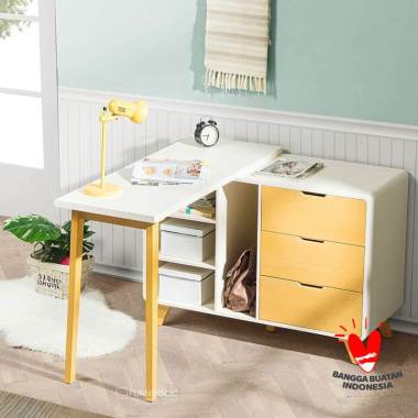 iFURNHOLIC Helsinki Multi Table - Meja Belajar Minimalis - Furniture - Ivory Brown Jawa Timur