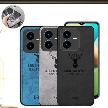 Promo Case Deer Vivo Y22 2022 Y22s 2022 Softcase Armor TPU Cloth Texture Jeans Motif Jeans Pelindung