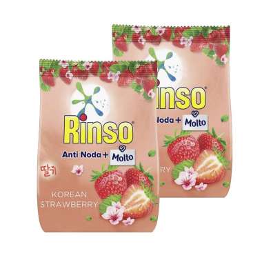 Promo Harga Rinso Anti Noda Deterjen Bubuk + Molto Korean Strawberry 700 gr - Blibli