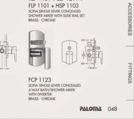 Keran Kran Shower Tembok Shower Tanam Paloma FCP 1123 PROMO!!