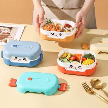 ONE-C714 Kotak Bento Lunch Box Karakter Kartun / Kotak Makan Siang Anak Set BPA FREE Tempat Bekal An
