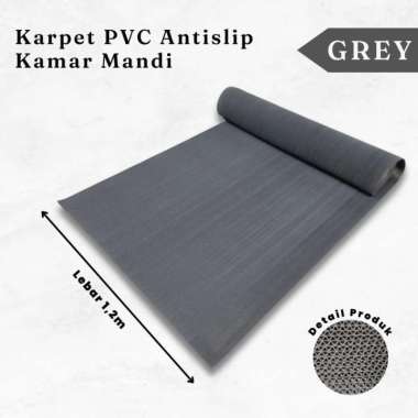 Keset Karpet PVC Anti Slip Meteran - Jaring - S MAT GREY