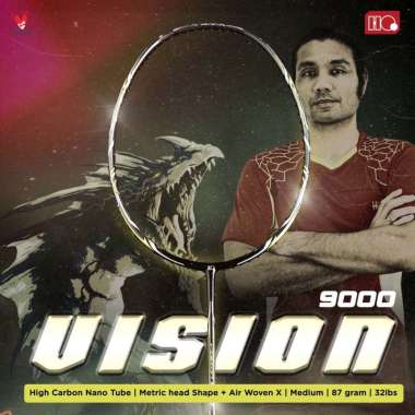 Hi-Qua Raket Badminton Bulutangkis Premium Vision 9000 Bonus (Tas, Kaos, Senar, Grip) 9000