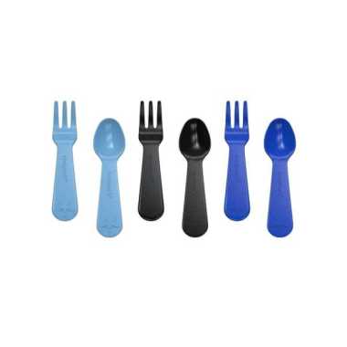 Lunch Punch Fork & Spoon Set - Blue