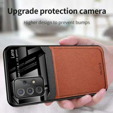 CASE SAMSUNG A72 LUXURY LEATHER CASE KULIT DELICATE ORIGINAL Cokelat