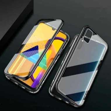 Case Magneti Samsung A71 Duoble Kaca depan belakang ful Cover glas Ori