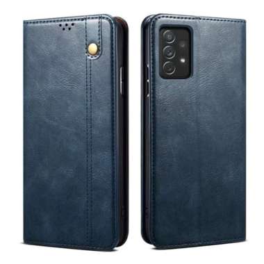 FLIP COVER KULIT SAMSUNG A52 FLIP CASE DOMPET KULIT ORIGINAL Biru