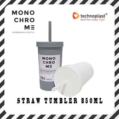 TECHNOPLAST MONOCHROME TUMBLER / GELAS / BOTOL MINUM DENGAN SEDOTAN Putih