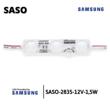 Modul Lampu LED SAMSUNG SASO IP68 SMD 2835 DC 12V Module 1.5 Watt 1.5W 3 Titik Mata Motor Mobil Neon Box KOREA Samsung SASO 3 Mata Putih