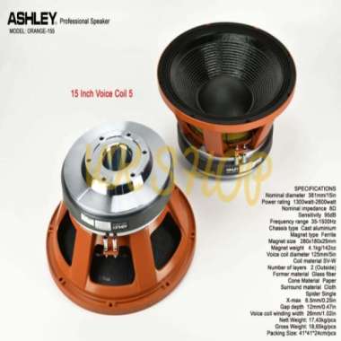 Speaker Komponen Ashley Orange 155 Ashley Orange155 15 Inch