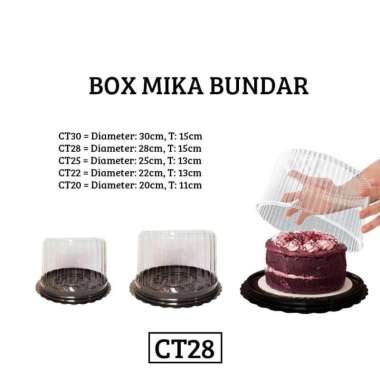 [28 CM] BOX MIKA BUNDAR UNTUK KUE / ROTI / BOLU / CHIFFON
