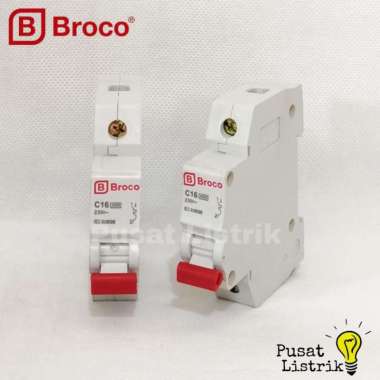 MCB 1 Phase 16A Broco Pemutus Arus Listrik 16 Ampere Broco
