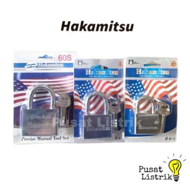 Gembok Putih Stainless 40mm 50mm 60mm Leher Pendek Hakamitsu 60mm pendek