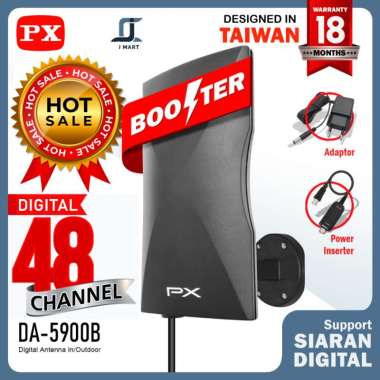PX DA 5900B Antena TV Digital Analog+Kabel 12M Booster Indoor/Outdoor