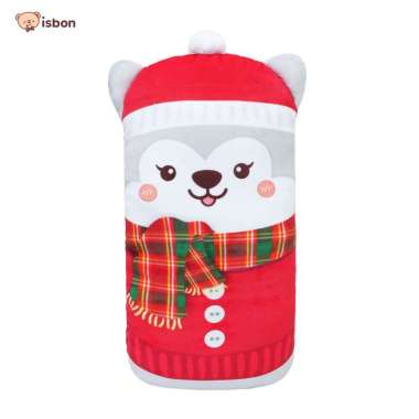 Boneka Mini Bolster Series Natal Dog Husky Santa Boney Pinguin Deer Lucu Bahan Halus Lembut Aman Unt