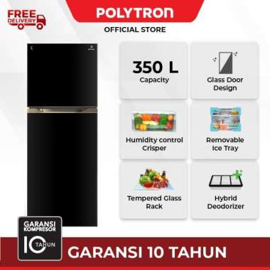 Kulkas POLYTRON New Belleza Big 350 Liter 2 pintu PRM490X
