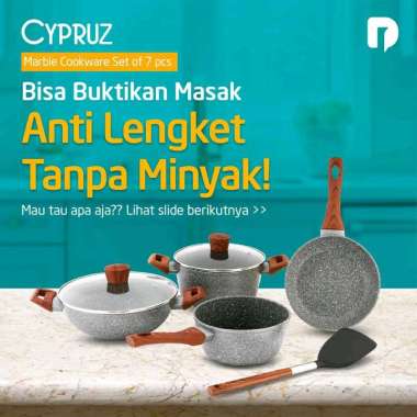 Cypruz Marble Cookware Set of 7 pcs Grey