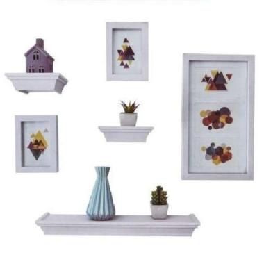 Bingkai Foto & Rak Dinding Set 6 Pcs - Putih