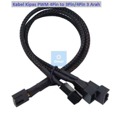 Kabel Kipas PWM 4Pin to 3Pin/4Pin Splitter Fan Case Casing 3 Arah