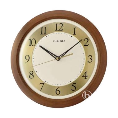 Seiko QXA-702 Quiet Sweep Wall Clock Jam Dinding [30 cm] - Brown Gold