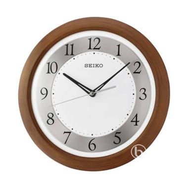 Seiko QXA-702 Quiet Sweep Wall Clock Jam Dinding [30 cm] - Brown Silver