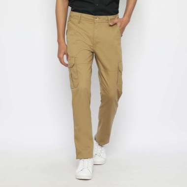 POLICE Celana Cargo Panjang Coklat Slim Fit Pria 33 Coklat