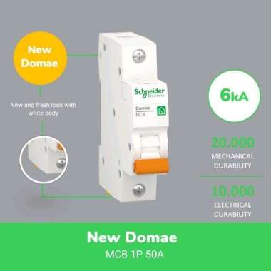 MCB 50A Schneider Hijau DOMAE / MCB Sneider 50 Ampere 1 Phase 100% ORI