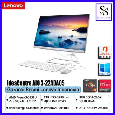 LENOVO AIO 22ADA05 58ID Ryzen 3 3250U 8GB 1TB DVD + OHS / PC AIO WHITE