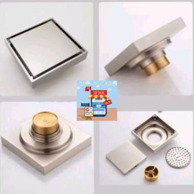 SARINGAN GOT FLOOR DRAIN KOTAK PERSEGI STAINLESS STEEL TEBAL DOFF