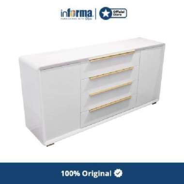 Informa - Irvin Lemari Kabinet 2 Pintu 4 Laci - Putih