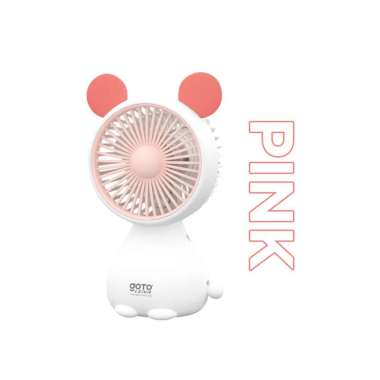 Goto Lena Kipas Angin Kecil Karakter Mini Fan Duduk Meja Portable USB PINK