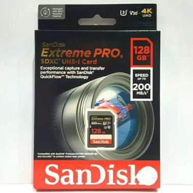 Gudang digital Sandisk Extreme Pro Sd Card 128Gb 200Mb/S -Sdxc Extreme Pro 128 Gb