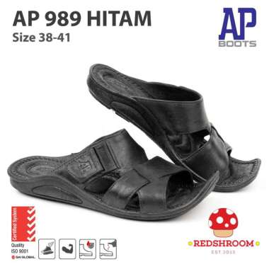 Sandal Slop Pria AP 989 Hitam - Sandal Slide 38