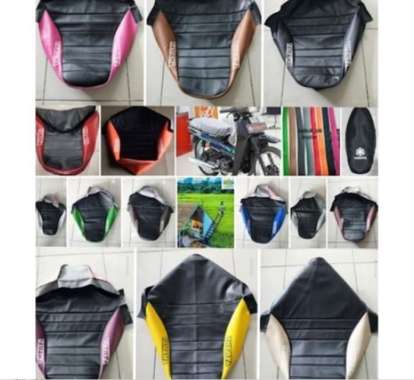 KULIT JOK ALFA / sarung jok motor yamaha alfa biru hitam