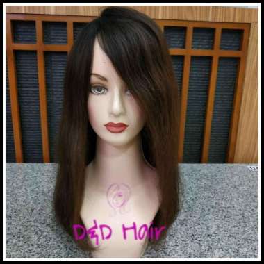 Wig rambut asli - Wig wanita - 40cm - Darkbrown - human hair 100â„…