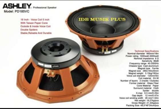 Speaker Ashley Orange 18" PD 185 VC
