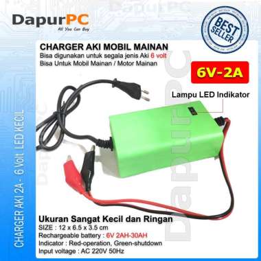 VRtec Charger Aki Portable 6V-2A Motor Mainan - Mobil Mainan Led Kecil 6V-2A
