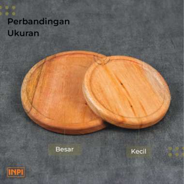 Piring Kayu Mahoni Wadah Saji Makanan - INPI besar