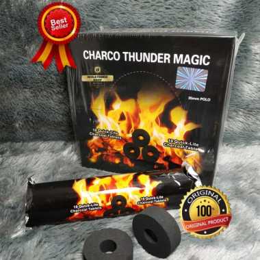 Arang Briket Magic THUNDER Charcoal Arang Bukhur 1 Box isi 80 butir