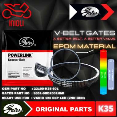 VAN BELT GATES V BELT V-BELT VBELT GATES POWERLINK HONDA VARIO 125 ESP LED 23100-K35-V01 ASLI ORI GA