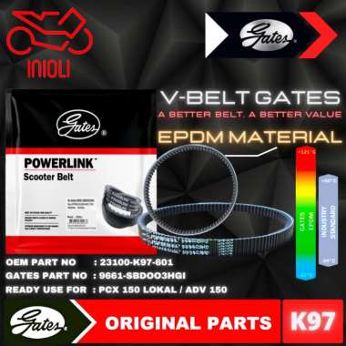 VAN BELT GATES V BELT V-BELT VBELT GATES POWERLINK HONDA PCX 150 2018 Lokal 23100-K97-T01 ADV 150 K0