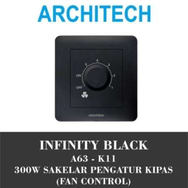 Architech Infinity Black A63 Saklar Dimmer/DND/Bell/Saklar Kartu Dimmer Kipas