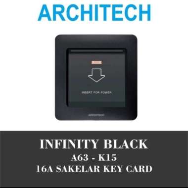 Architech Infinity Black A63 Saklar Dimmer/DND/Bell/Saklar Kartu Saklar Kartu
