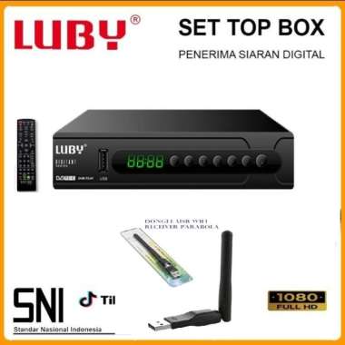 Paket Set Top Box Luby Dvb-T2-01 Stb Luby Set Box Free Dongle wifi