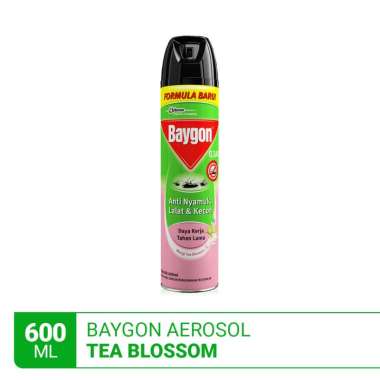 Promo Harga Baygon Insektisida Spray Tea Blossom 600 ml - Blibli