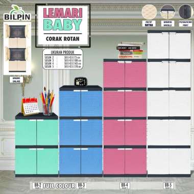 LEMARI PAKAIAN PLASTIK LEMARI ANAK AKAKO BILPIN LEMARI BABY AKAKO susun 3