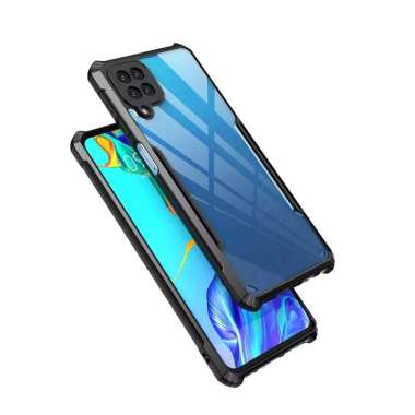 Promo Case Transparan Samsung A22 4G / M22 / M32 Softcase Clear Back Cover Samsung M22 Hitam